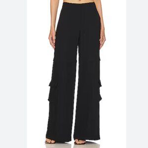 Amanda Uprichard Lucas Low Rise Cargo Pants in Black Sz M